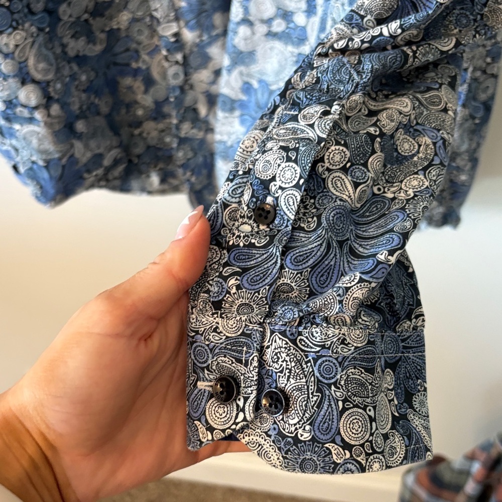 Stetson Navy & Light Blue Paisley Shirt Jacket - Picture 8 of 10